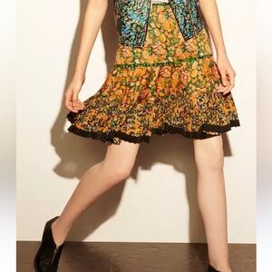 Coach Multicolor Floral paneled Skirt size 2